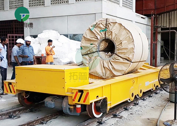 Carro ferroviario de la transferencia de la carga pesada de la batería para las bobinas en taller