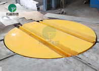 Painting booth using electric rail transfer turntable mounted on transfer car