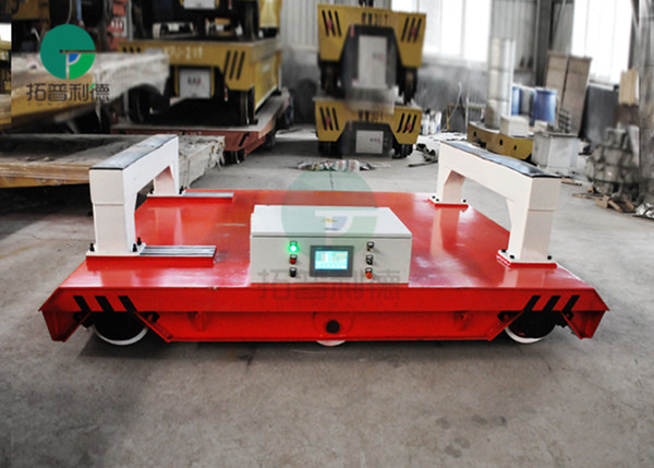 Coche de transferencia eléctrico de la batería de acero del carril de la manipulación de materiales de la fábrica